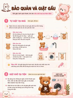 cách bảo quản và giặt gấu