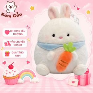 gấu bông thỏ trắng ôm cà rốt