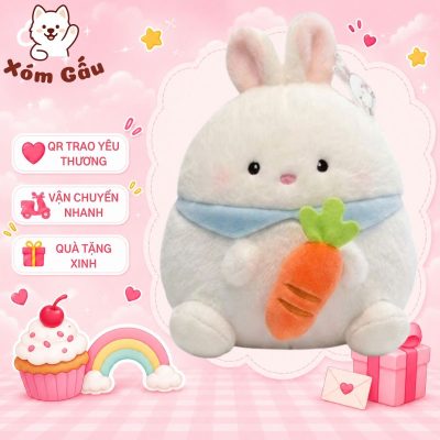 gấu bông thỏ trắng ôm cà rốt