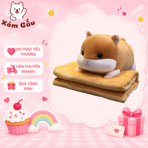 gấu ôm kèm mền