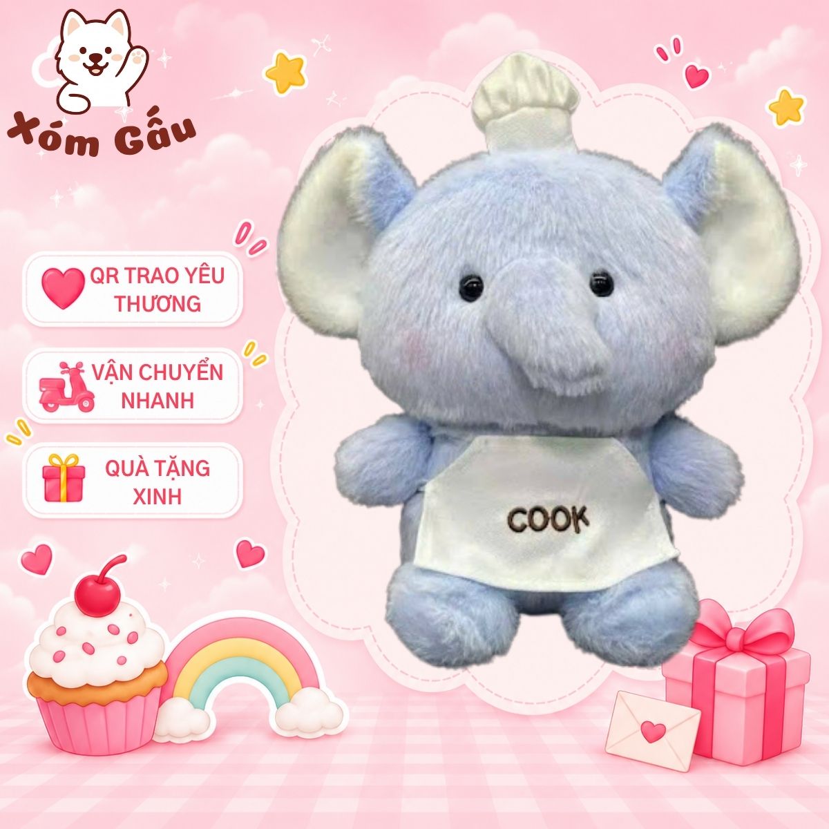 gấu bông voi xanh gấu bông voi xanh