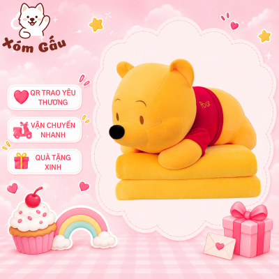gấu pooh kèm mền