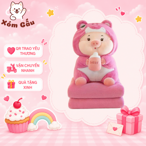 gấu heo sữa kèm mền