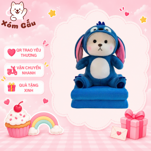 gấu dâu kèm mền