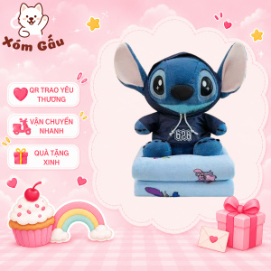 gấu ôm kèm mền