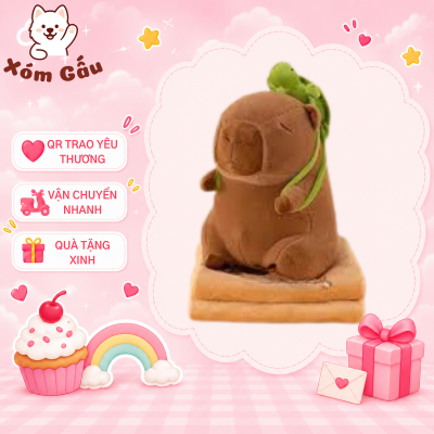 Gấu capybara kèm mền