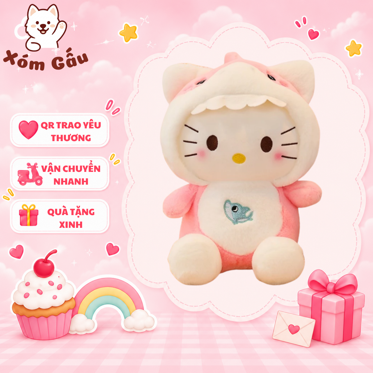 gấu bông mèo hello kitty gấu bông mèo hello kitty