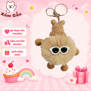 móc khóa gấu bông lông xù