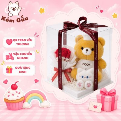 Set quà gấu bông vàng